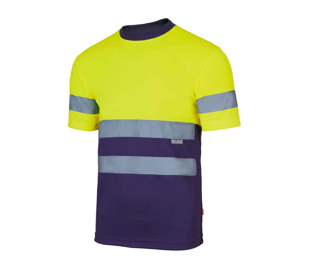 T-SHIRT TECHNIQUE BICOLORE À MANCHES COURTES VISIBILITÉ AUGMENTÉE
