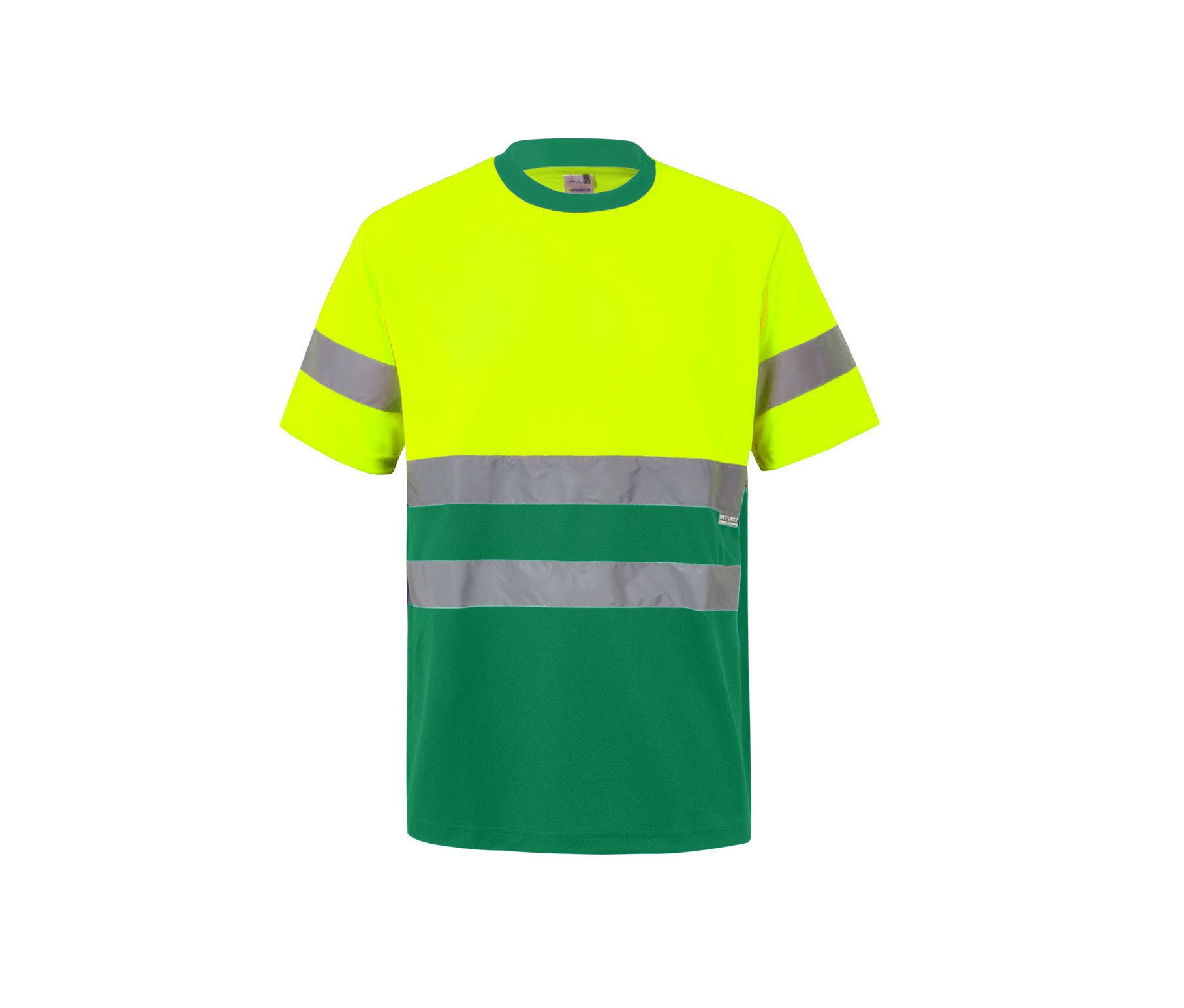T-SHIRT TECHNIQUE BICOLORE À MANCHES COURTES VISIBILITÉ AUGMENTÉE